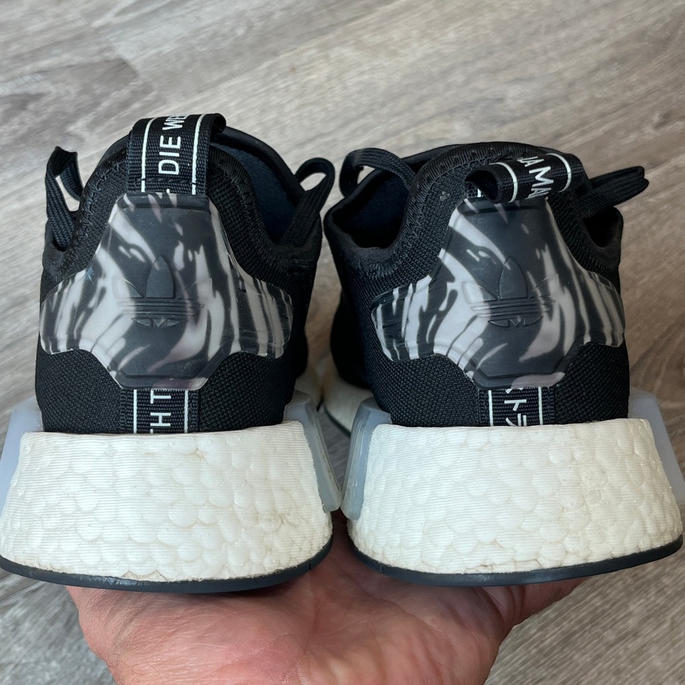 Adidas NMD_R1 Mens Black White Marble Heel Boost Sneakers IE9611 Size 9.5 - Picture 4 of 8